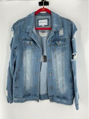 The Style Between Us Distressed Women’s Large Jean Jacket 123